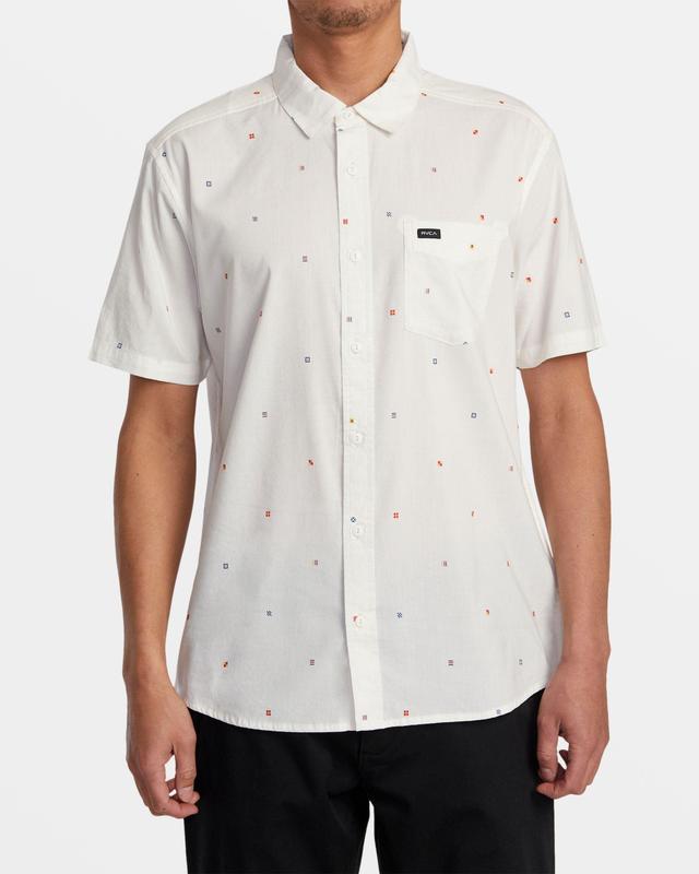 Morning Glory Short Sleeve Woven Shirt - White Product Image