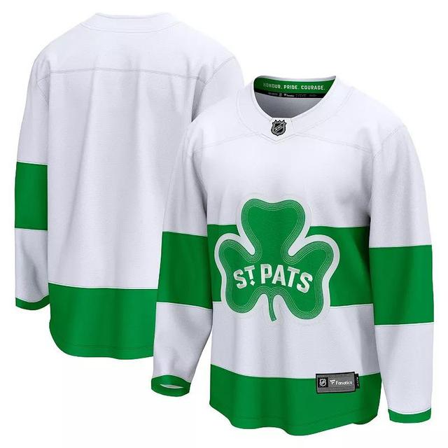 Mens Fanatics Branded White Toronto Maple Leafs St. Patricks Alternate Premier Breakaway Jersey Product Image