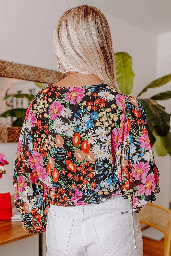 Cute Casa Floral Top In Tangerine Product Image