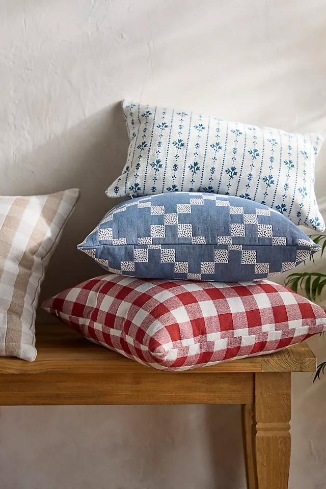 Gingham Outdoor Pillow, Red Product Image