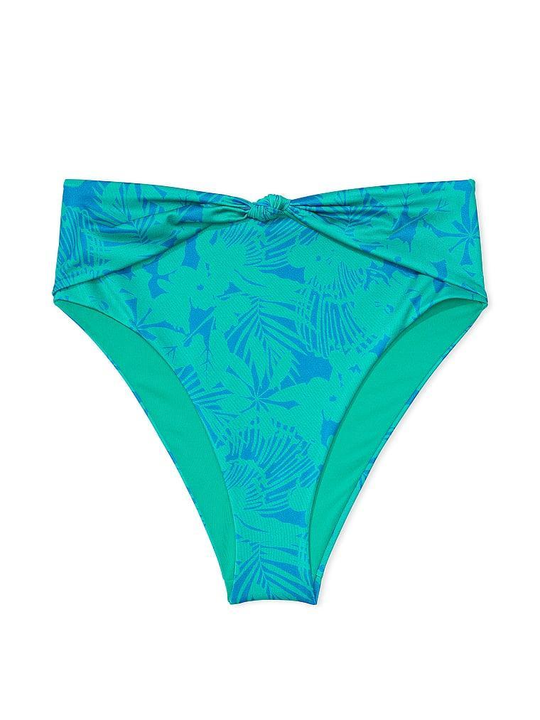 Knotted High-Waist Cheeky Bikini Bottom Product Image