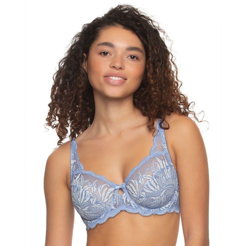 Paramour Womens Peridot Unlined Lace Bra - Periwinkle Blue 44D Product Image