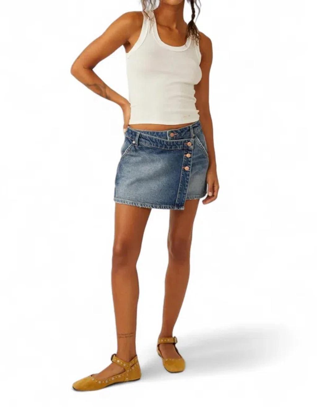 Wynne Denim Skirt In Blue Product Image