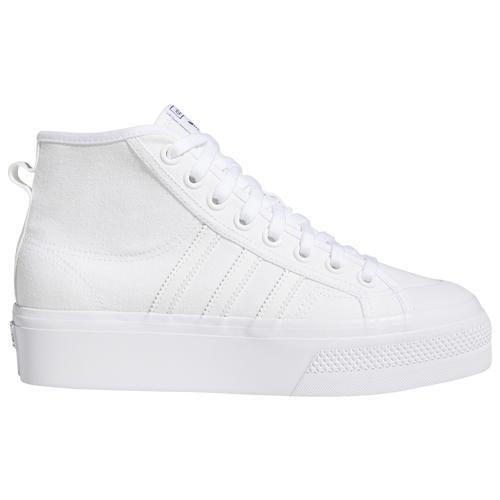 adidas Originals Womens Nizza Platform Mid - Basketball Shoes White/White Product Image