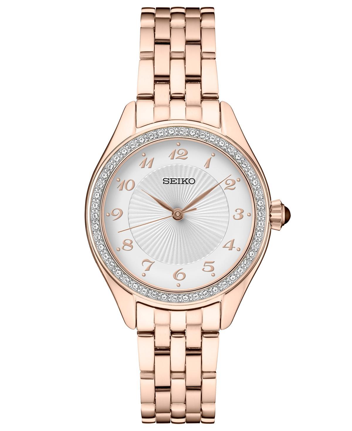 Seiko Womens Rose Gold-Tone Stainless Steel Bracelet Watch 29mm Product Image