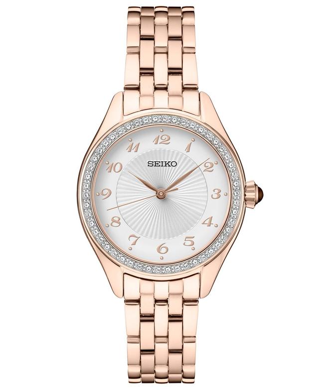 Seiko Womens Rose Gold-Tone Stainless Steel Bracelet Watch 29mm Product Image