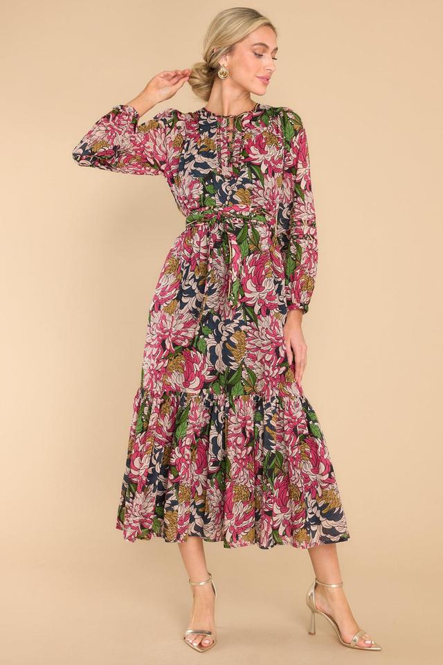 Maeve Peony Midi Dress Navy Product Image