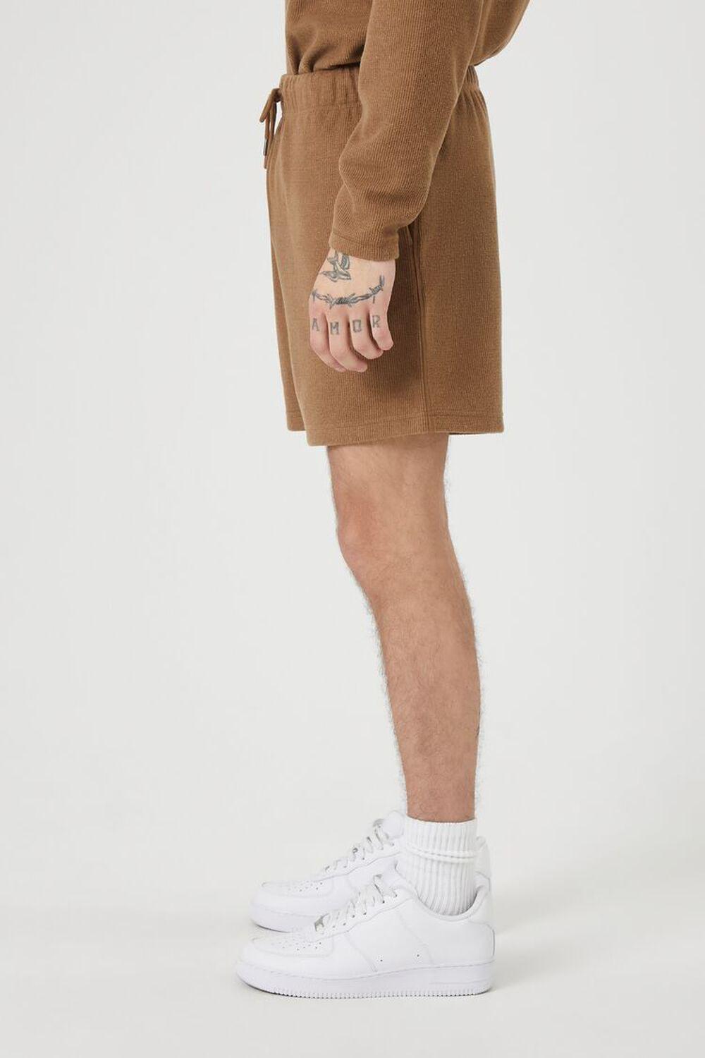 Ribbed Knit Heathered Drawstring Sweatshorts | Forever 21 Product Image