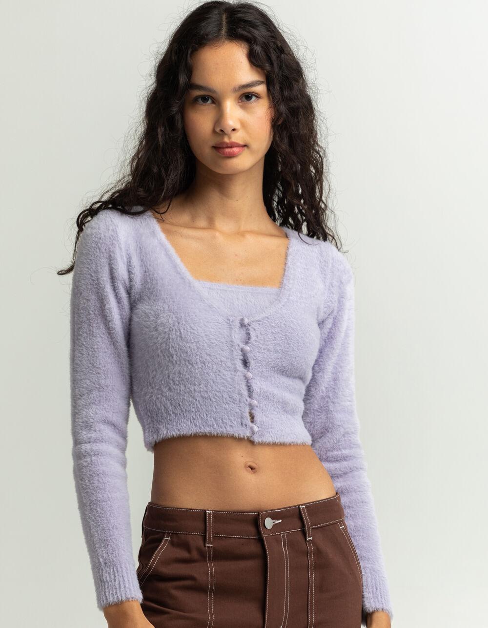 BEYOND THE RADAR Fuzzy Womens Cardigan Product Image