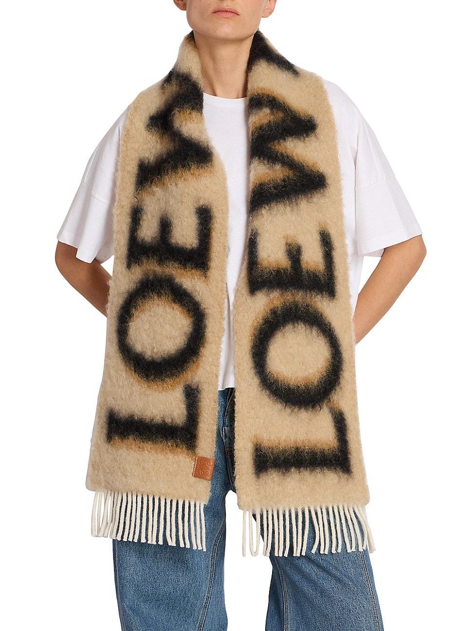 Womens Mohair-Blend Logo Scarf Product Image