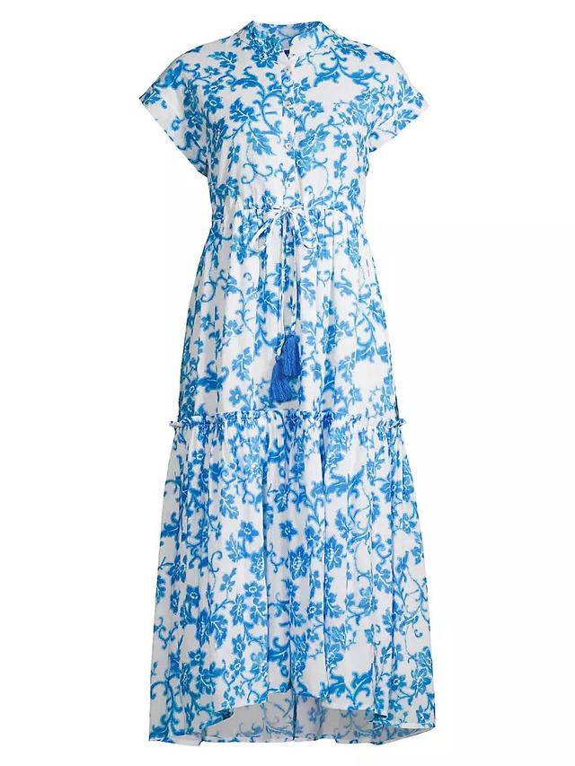 Mumi Printed Drawstring Midi-Dress Product Image