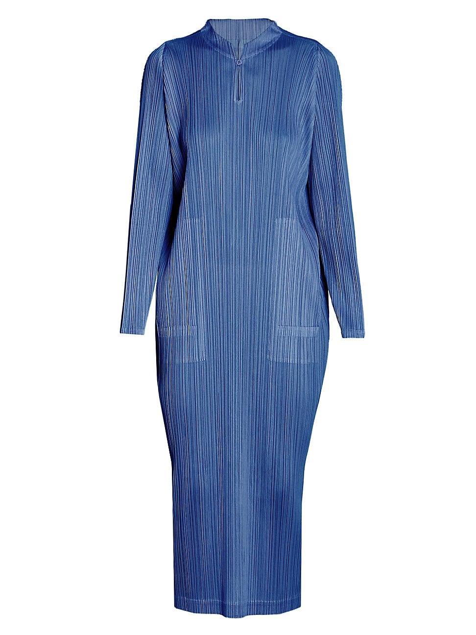 Womens January Pleated Long-Sleeve Midi-Dress Product Image