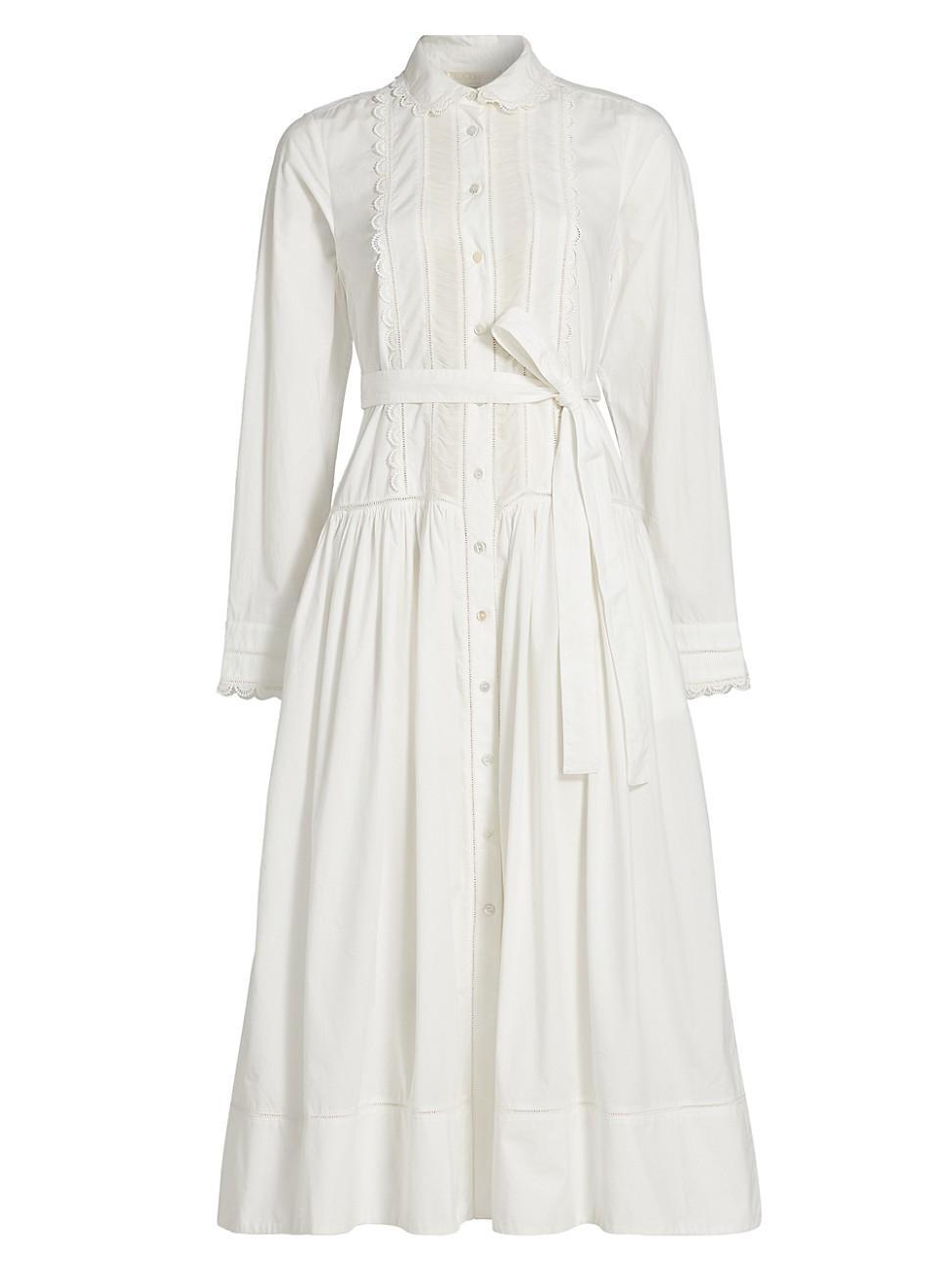 Womens Ariane Tie-Waist Cotton Shirtdress Product Image