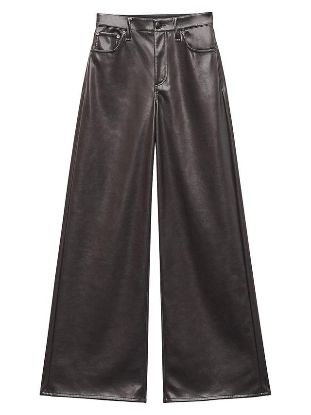 Womens Sofie Faux Leather Flared Pants Product Image