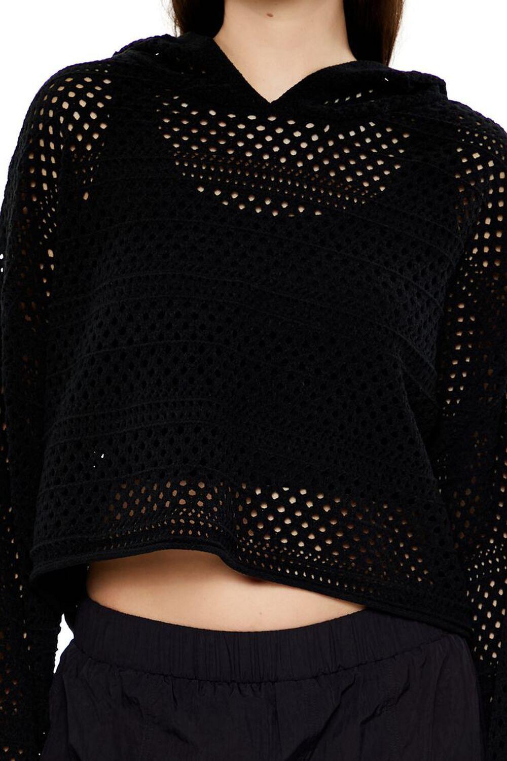 Netted Cropped Hoodie | Forever 21 Product Image