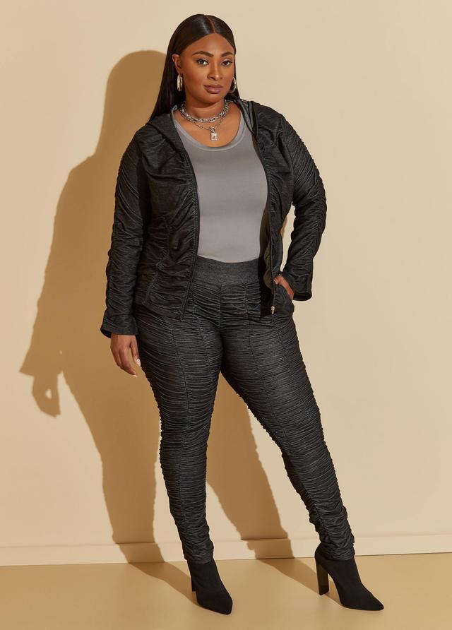 Plus Size Ruched Leggings Ashley Stewart Product Image