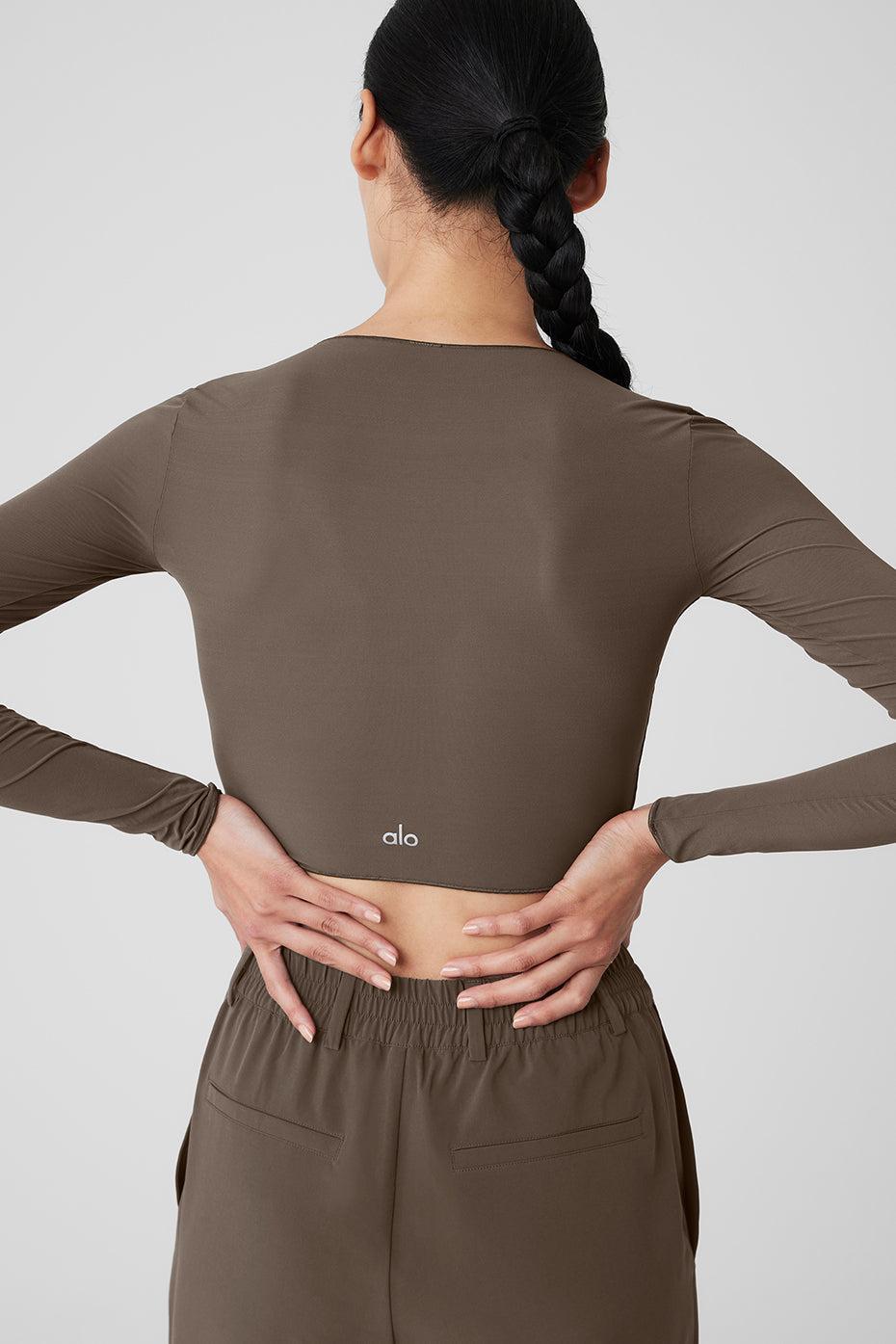 Mesh Sheer Illusion Long Sleeve - Olive Tree Female Product Image