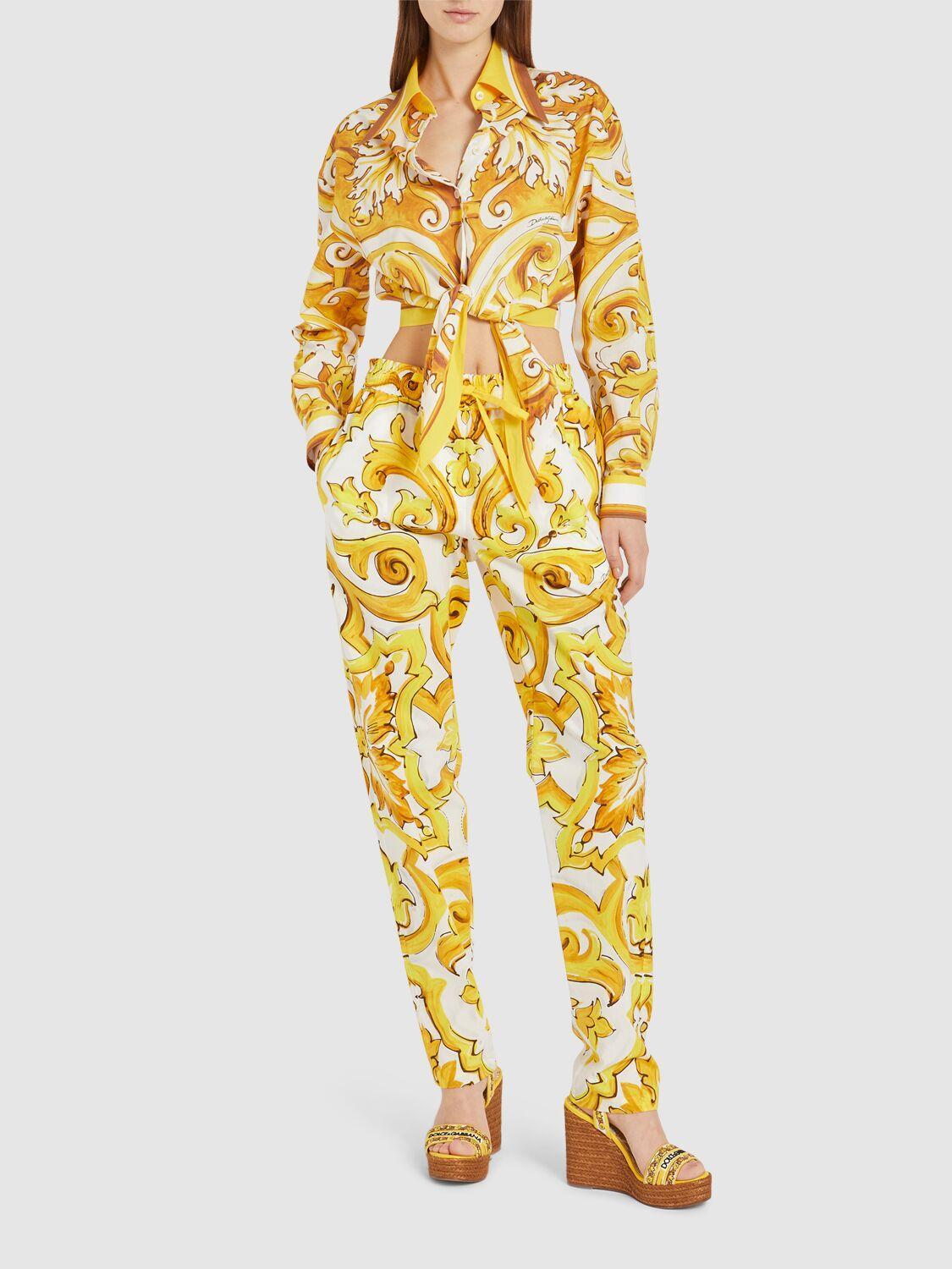 DOLCE & GABBANA Pantaloni St Maiolica In Yellow Product Image