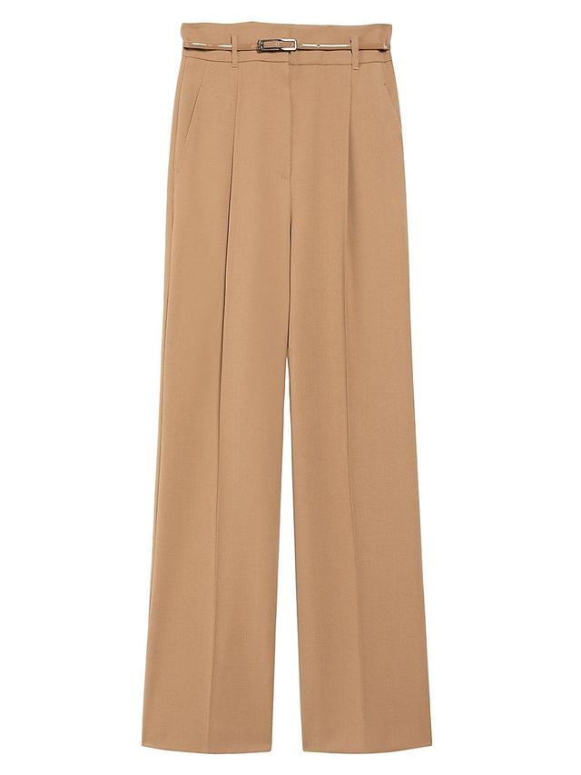 Womens Marusca Belted Wool High-Rise Straight-Leg Pants Product Image