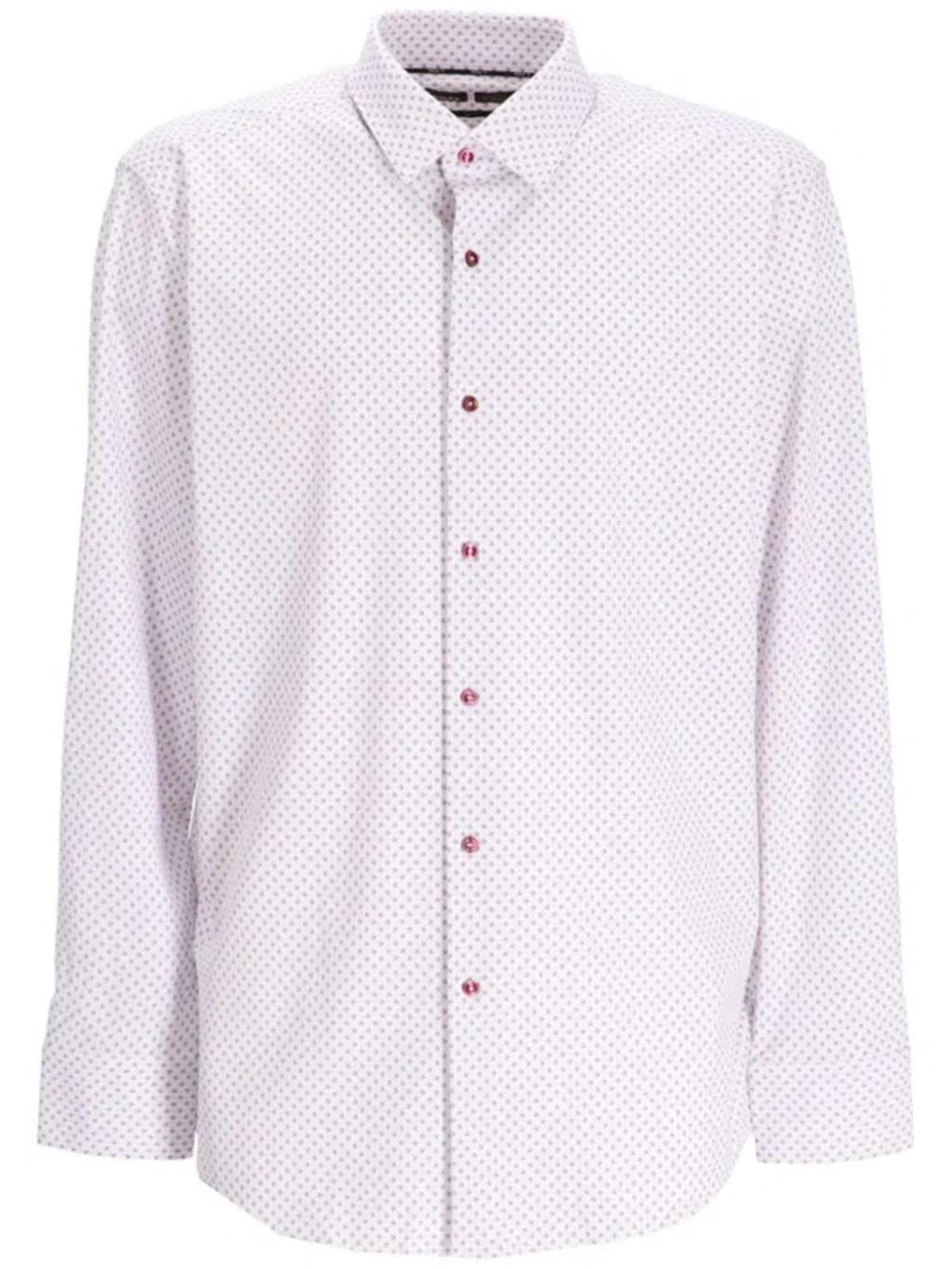 Polka-dot Print Buttoned Shirt In White Product Image