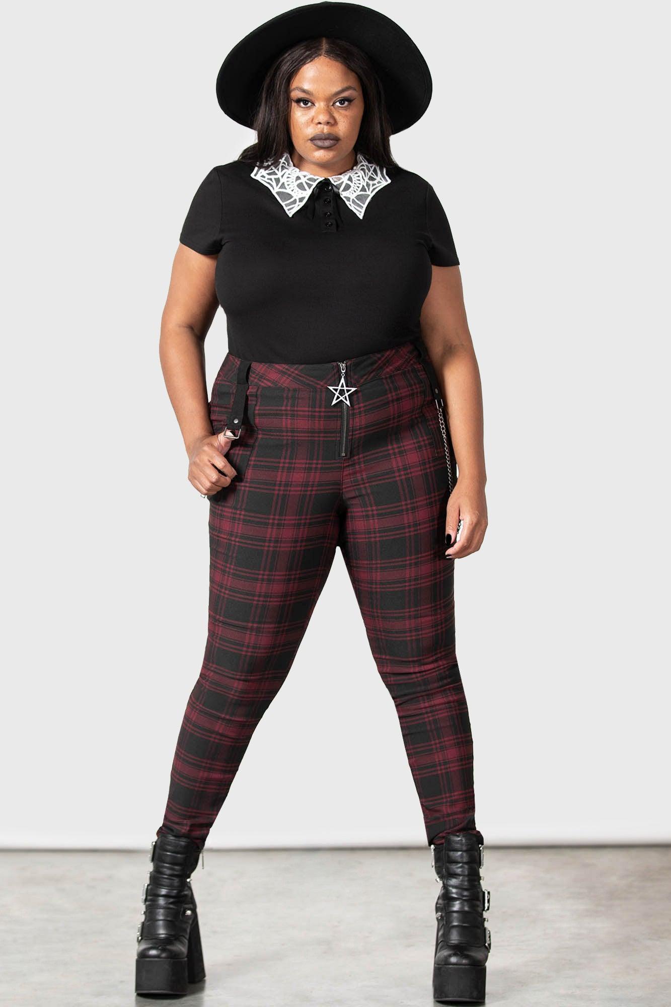 Tartanarchist Trousers [CRIMSON] [PLUS] Female product image