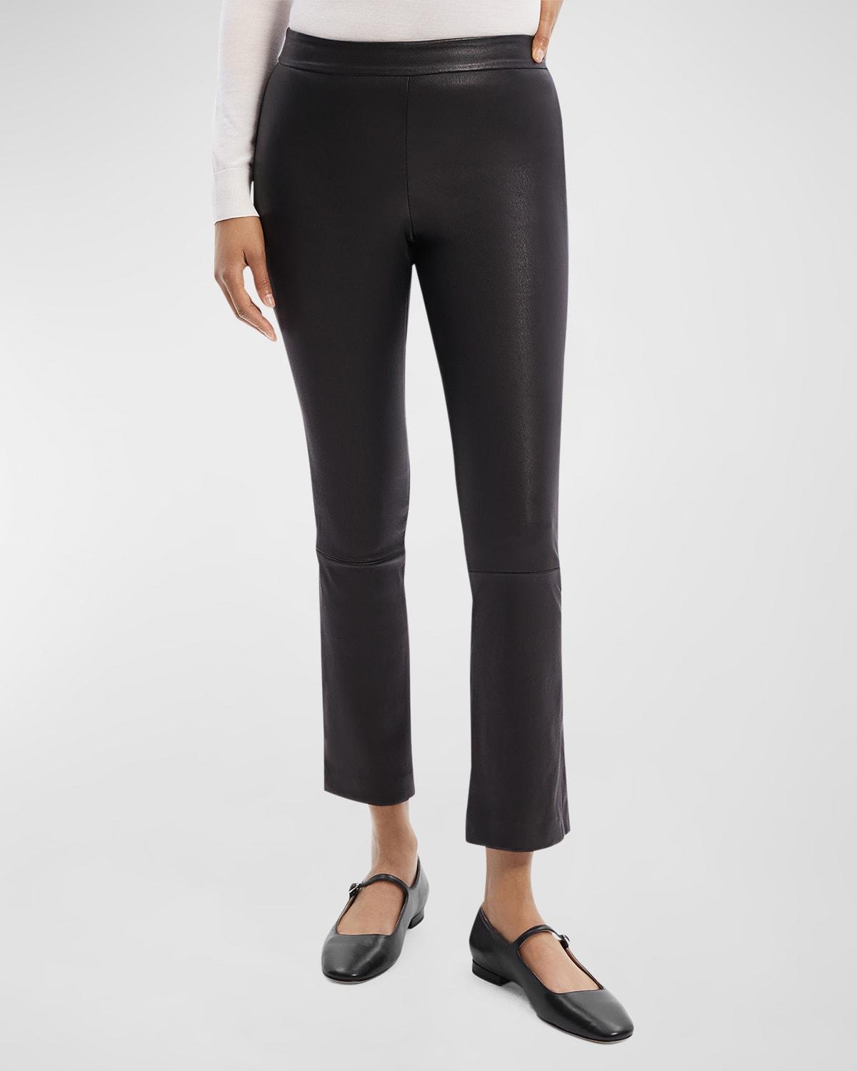 Womens Leather Slim Kick Crop Pants Product Image