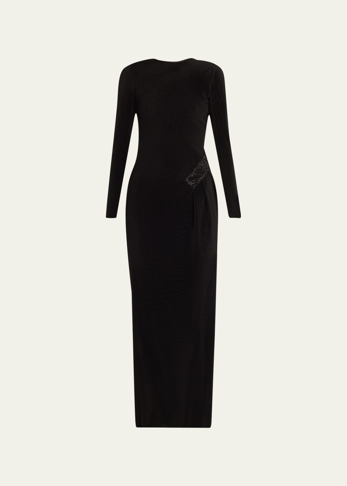 Womens Embellished Pleated Jersey Gown Product Image