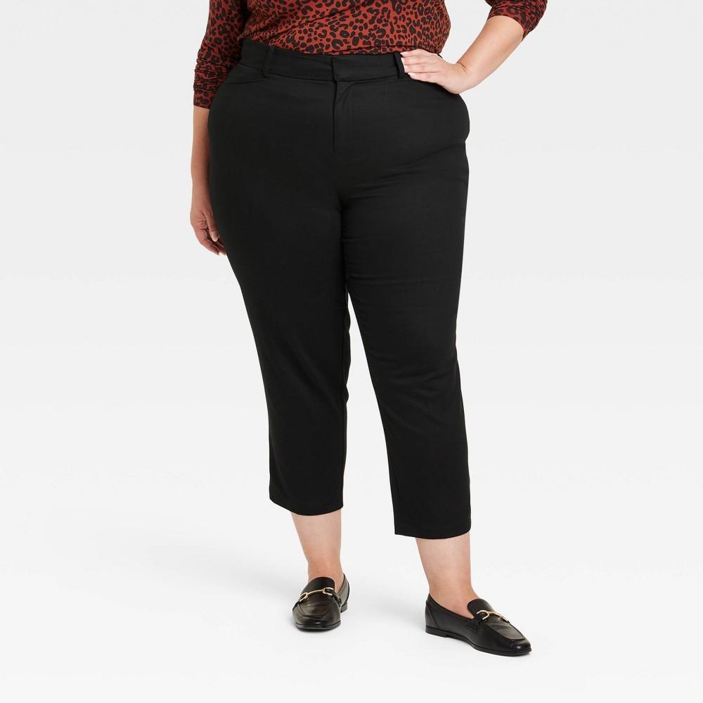 Womens High-Rise Tapered Pants - Ava & Viv Black 18 Product Image