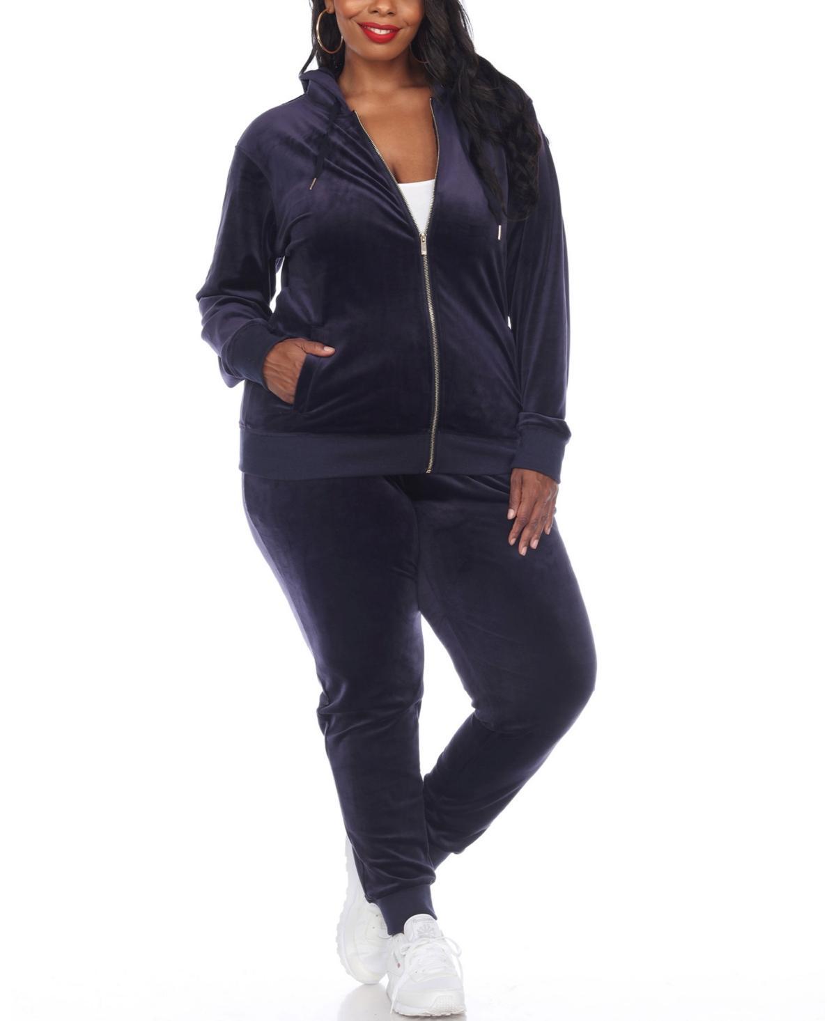 White Mark Plus Size Velour Tracksuit Loungewear 2pc Set Product Image