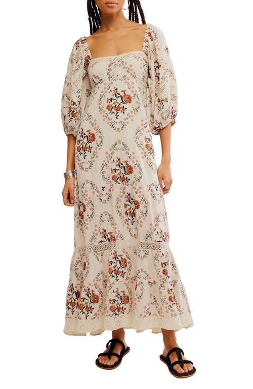 All The Attitude Floral-print Cotton Maxi Dress In White Product Image