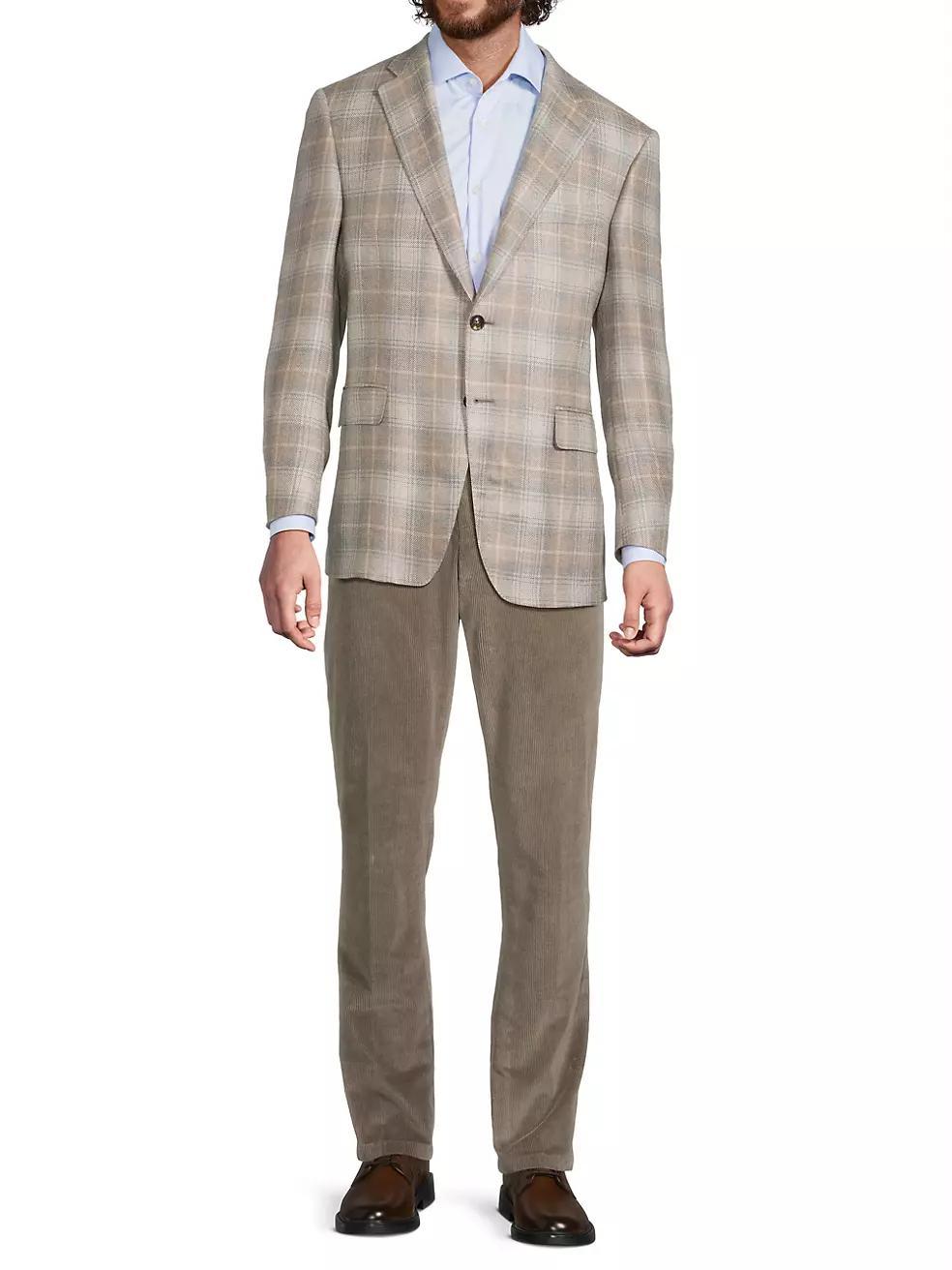 Plaid Cashmere Sport Coat Product Image