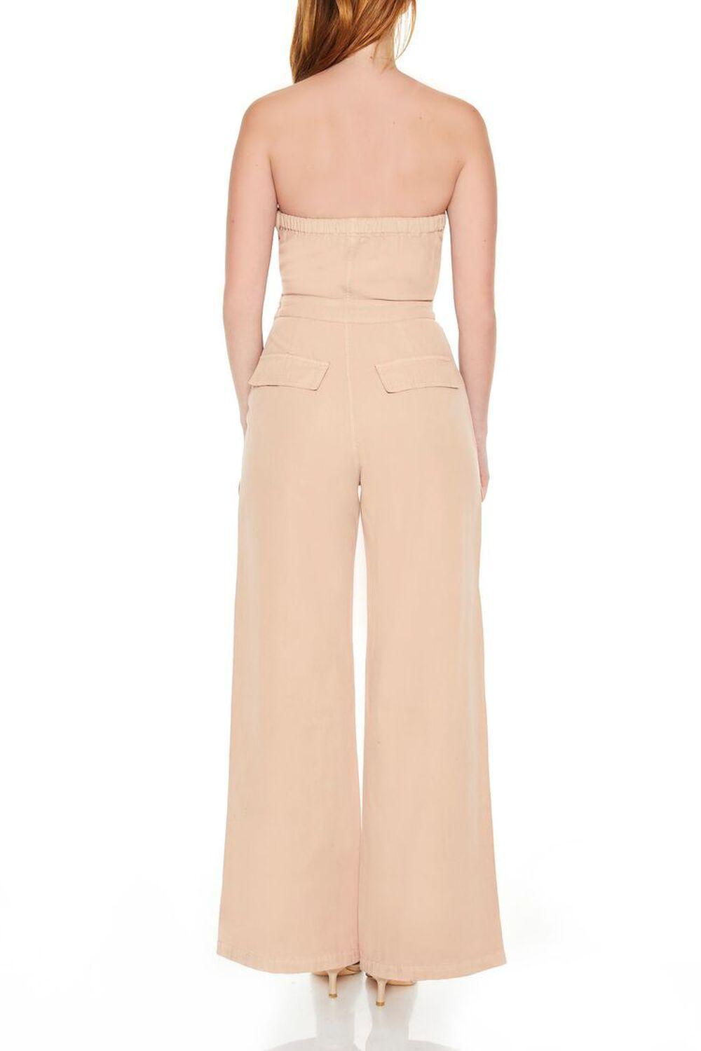 Strapless Tie-Front Cargo Jumpsuit | Forever 21 Product Image