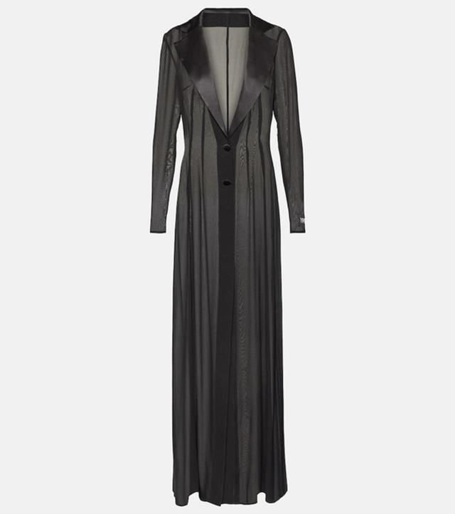 DOLCE & GABBANA Silk-blend Coat In Black Product Image