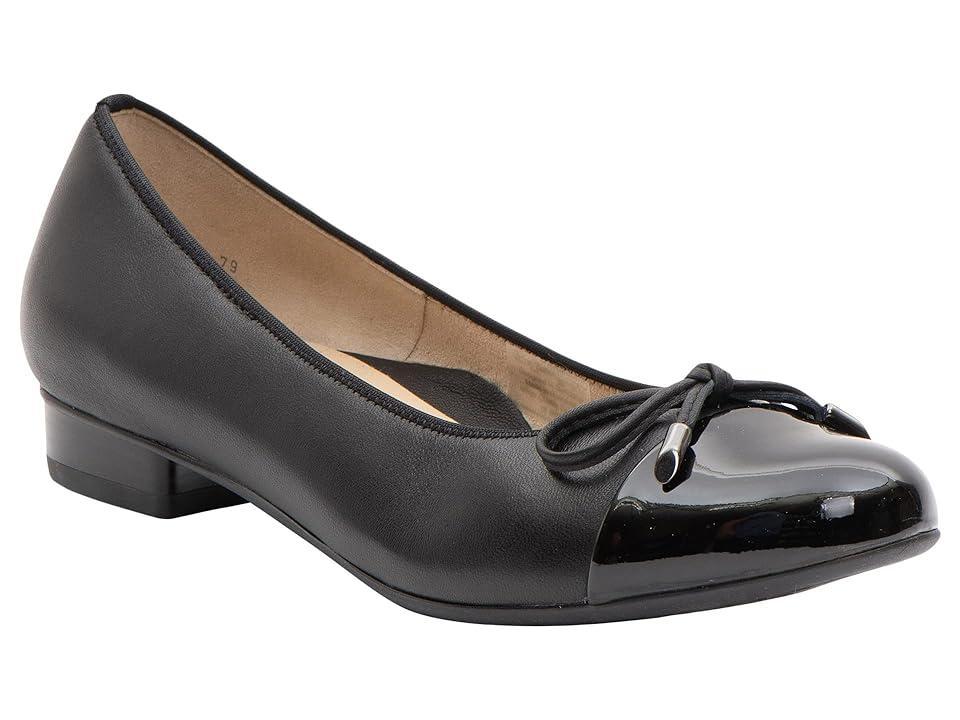 ara Belinda Leather Cap Toe Bow Ballet Flats Product Image