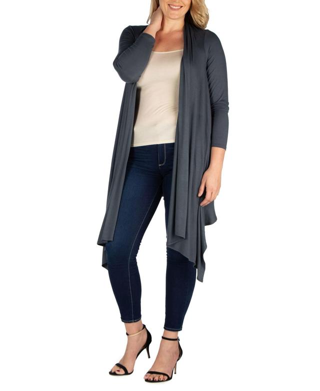 Womens Plus Size Extra Long Open Front Cardigan Product Image