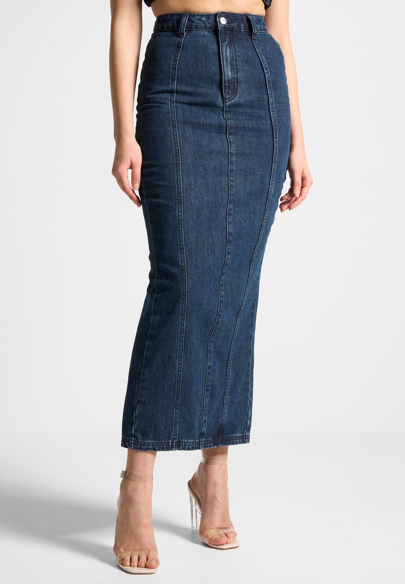 Denim Midaxi Skirt - Indigo Female Product Image