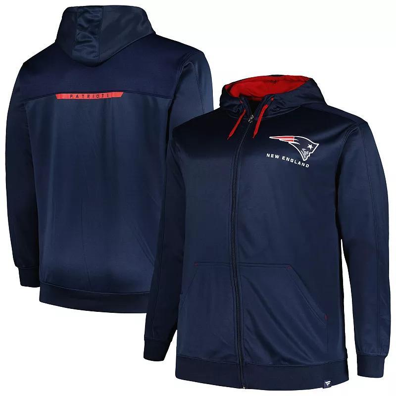 Mens Profile New England Patriots Big & Tall Defender Full-Zip Hoodie Blue Product Image