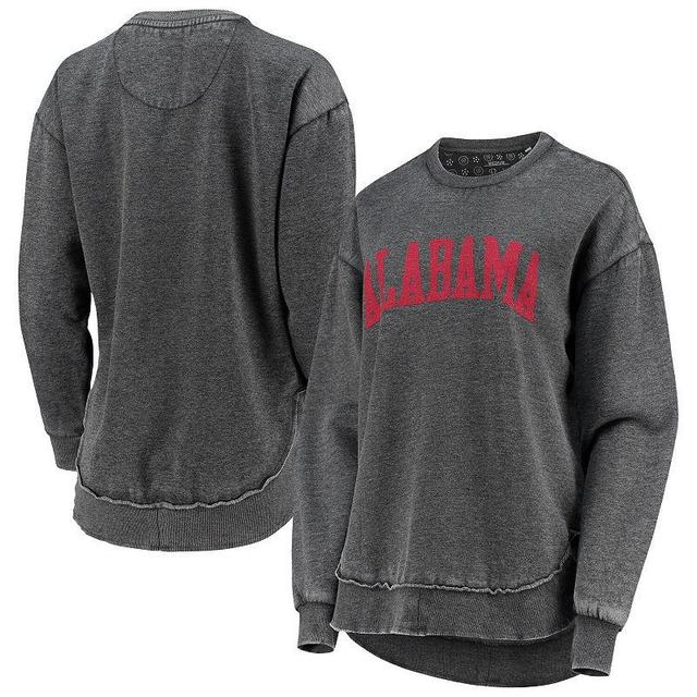 Womens Pressbox Black Alabama Crimson Tide Vintage Wash Pullover Sweatshirt Product Image