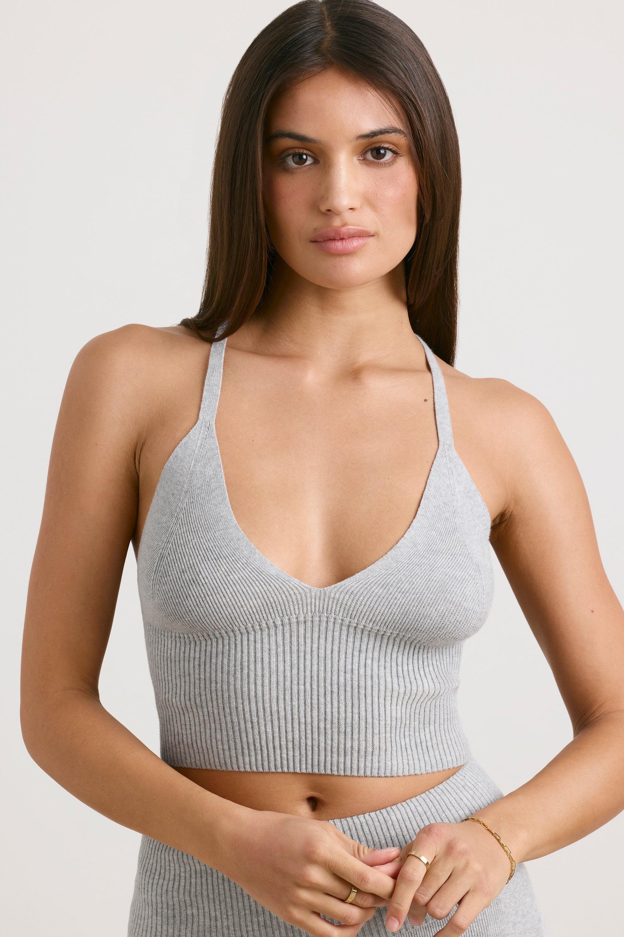 Chunky Knit Tank Top in Heather Grey Product Image