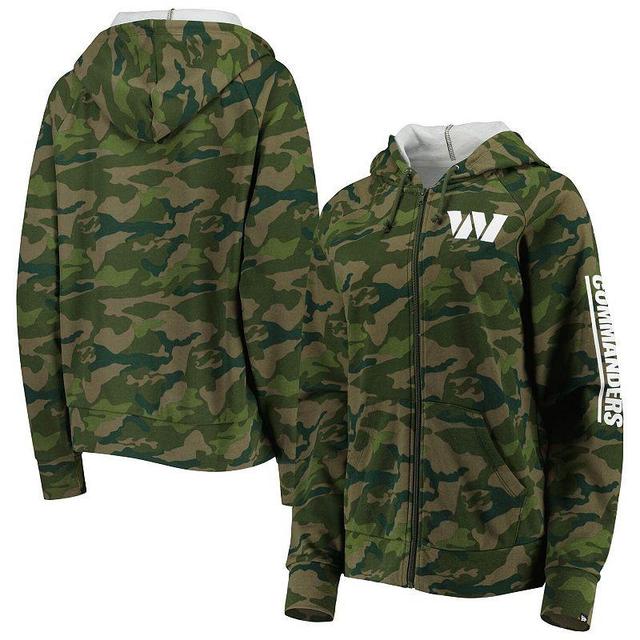 Womens New Era Camo Washington Commanders Raglan Full-Zip Hoodie Product Image