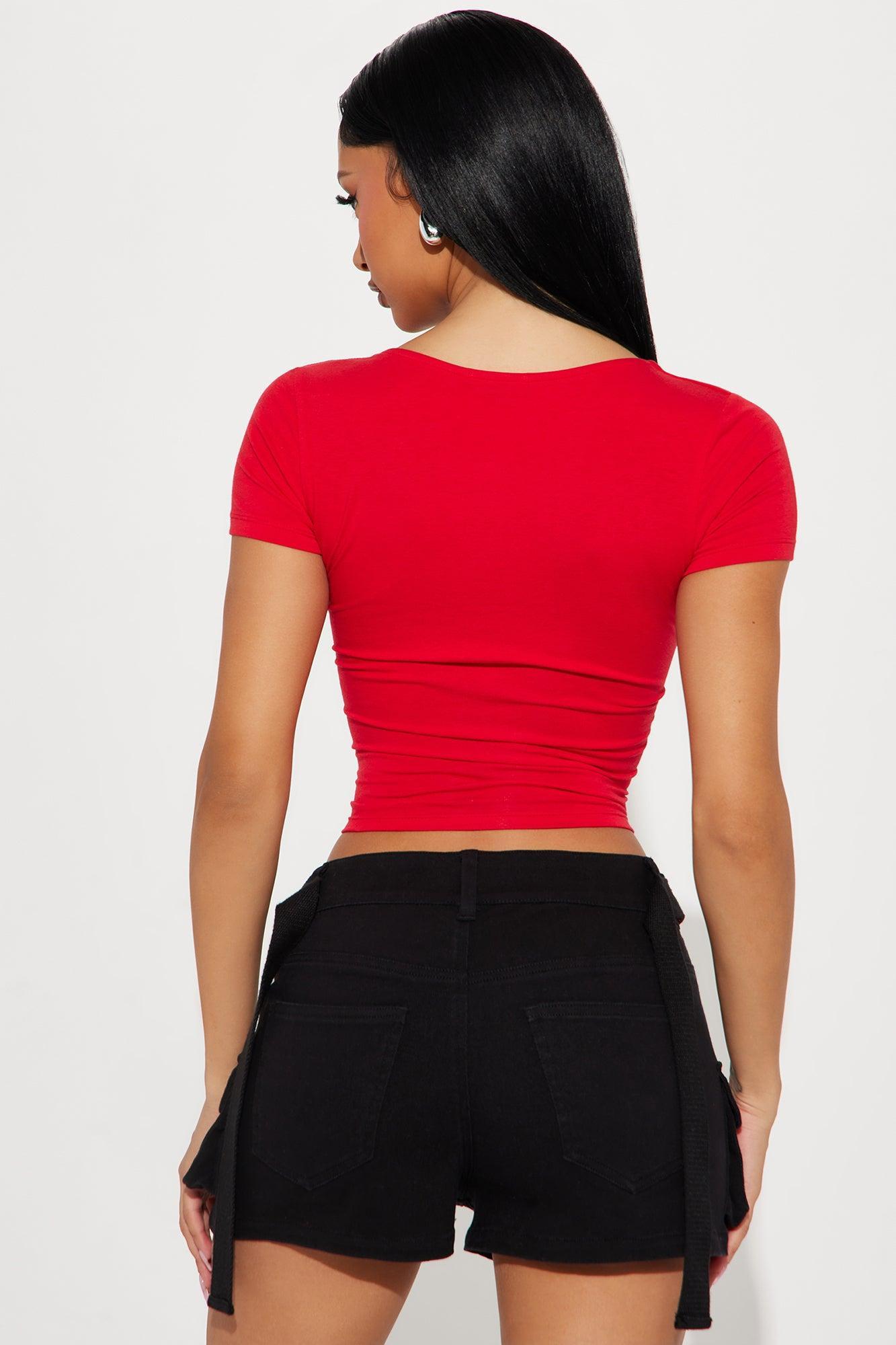 Joseline Crop Top - Red Product Image