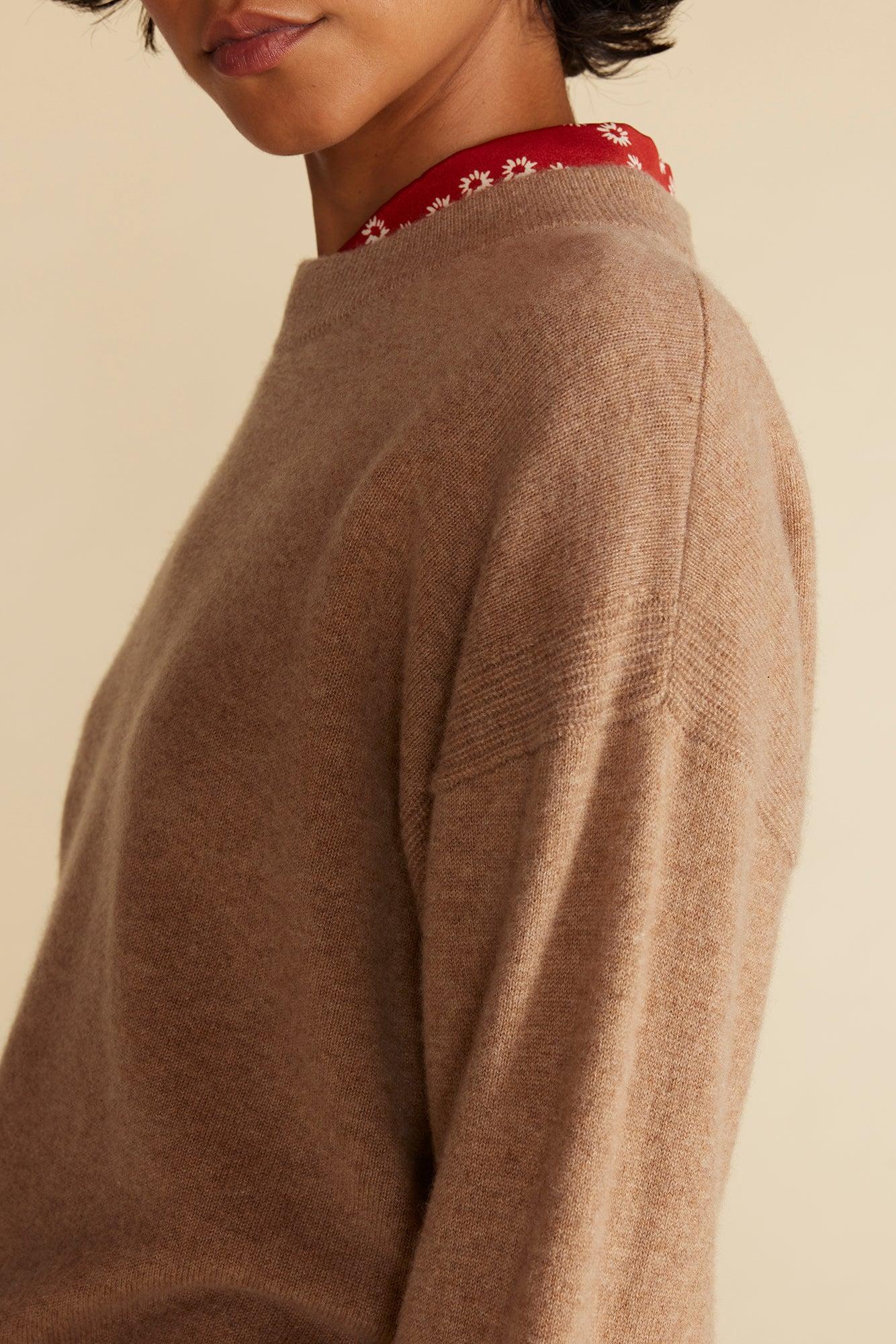 Pearl Cashmere Sweater - Cafe Au Lait Product Image