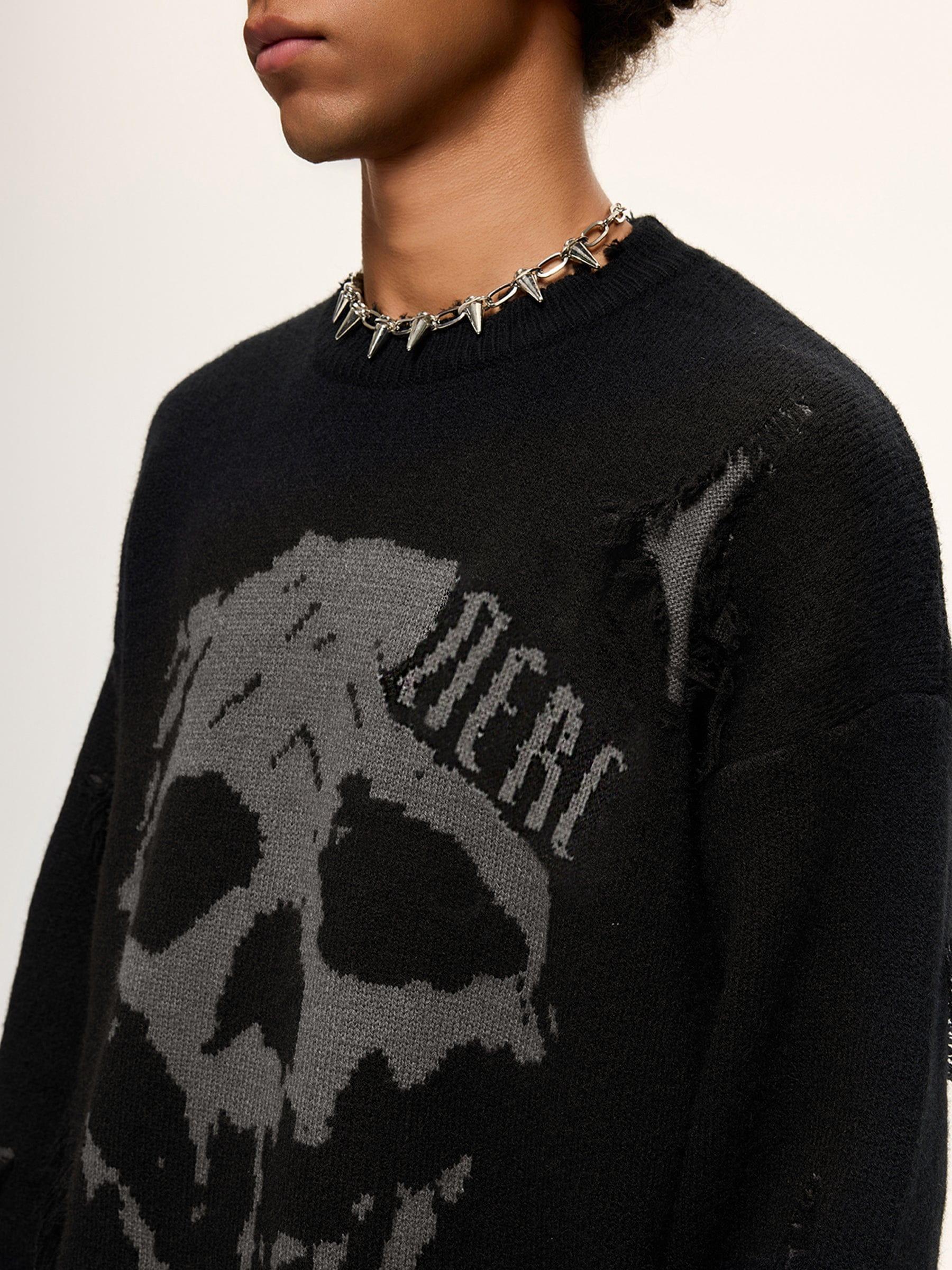 Aelfric Eden Distressed Skull Sweater Product Image