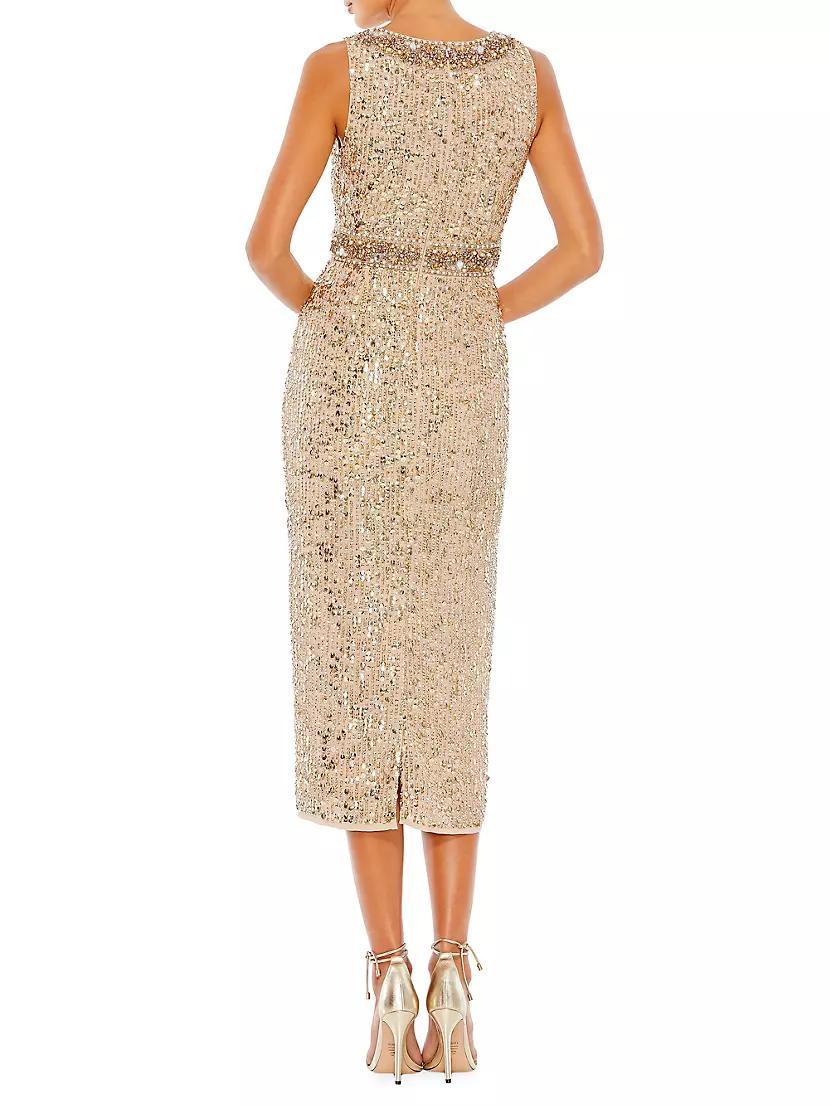 Plunging Sequin Sheath Dress Product Image