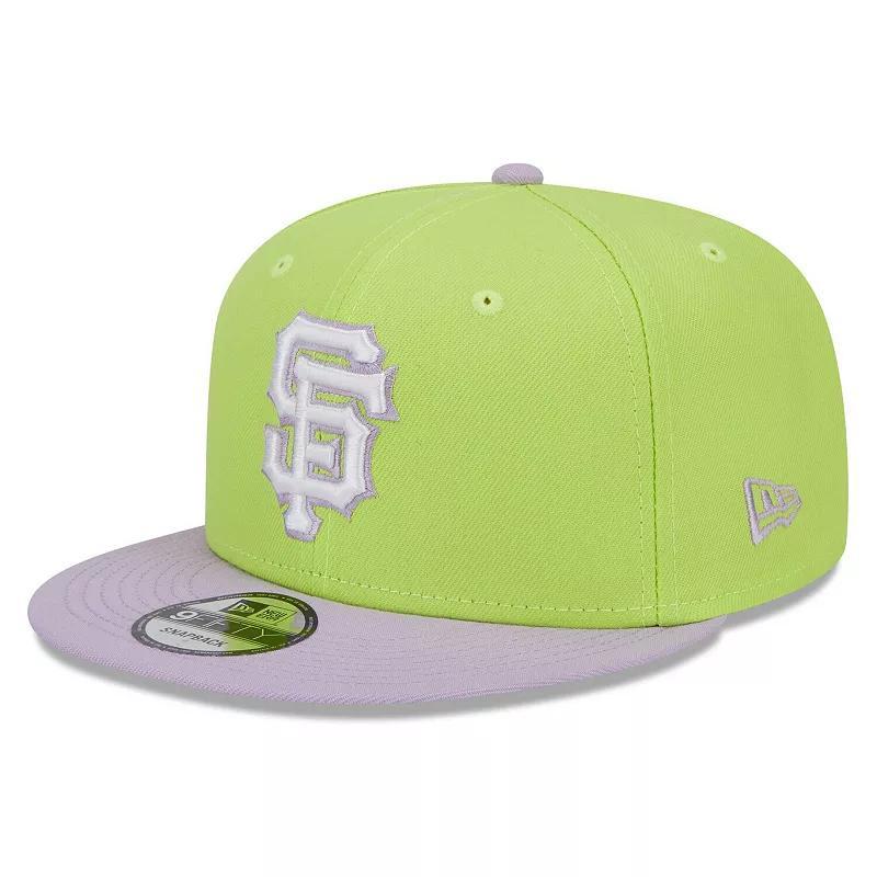 Mens New Era Neon Green/Purple San Francisco Giants Spring Basic Two-Tone 9FIFTY Snapback Hat Product Image