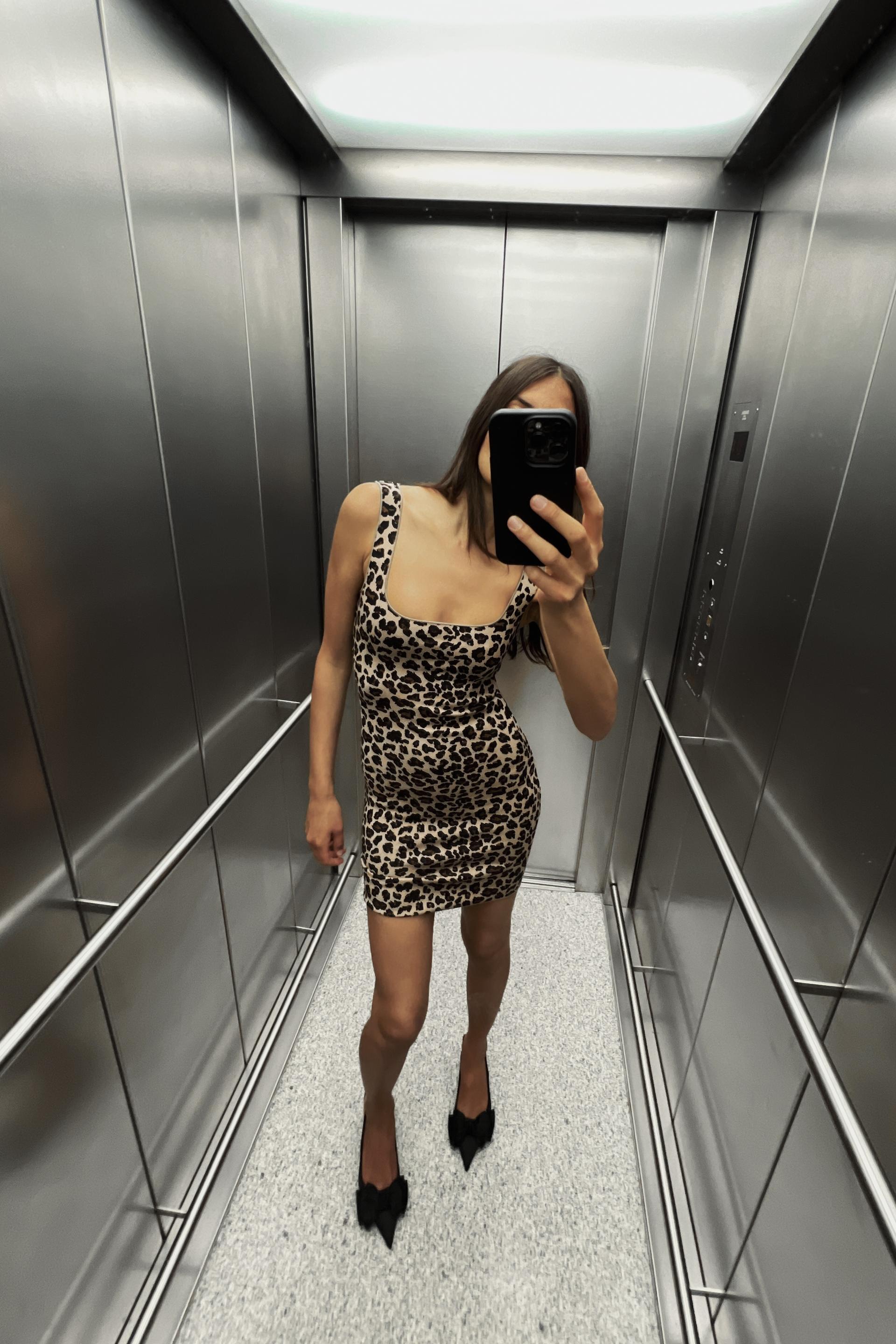 ANIMAL PRINT STRETCH KNIT DRESS Product Image