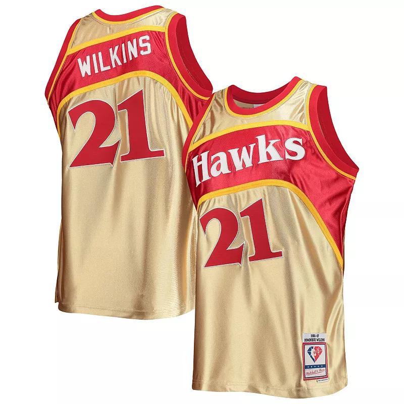 Mens Mitchell & Ness Dominique Wilkins Atlanta Hawks 75th Anniversary 1986/87 Hardwood Classics Swingman Jersey Product Image