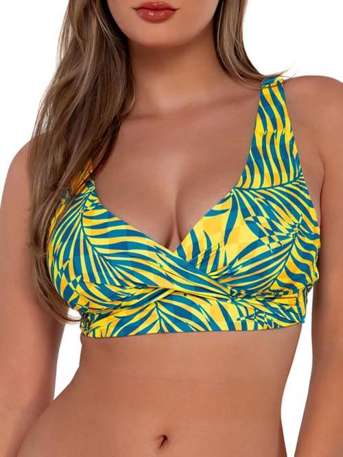 Printed Underwire Wrap Bikini Top Product Image