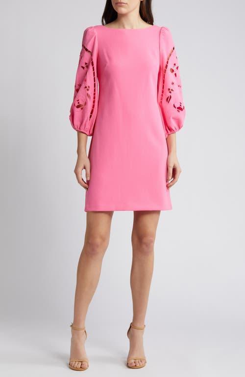 Vince Camuto Eyelet Sleeve Crepe Shift Dress Product Image