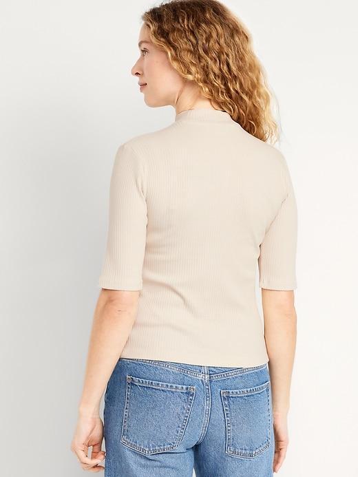 Ribbed Mock-Neck Top Product Image